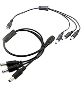 UpperFu 2pcs CCTV DC Power Splitter Cable 5.5mm x 2.5mm Female Jack to 3 Male 3 Ways Splitter Con...