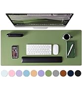 Leather Desk Pad Protector, Mouse Pad, Non-Slip Computer Mat for Desk, PU Leather Office Desk Mat...