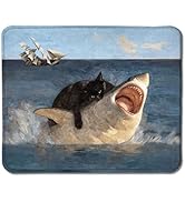 Foritho Funny Shark Mouse Pad, Funny Black Cat Attack Shark Mouse Pads for Wireless Mouse Compute...