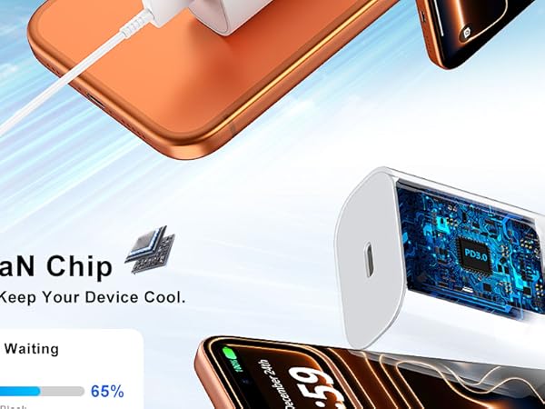 30w 40w iphone 17 16 15 pro max charger fast charging block usb c charger cable 10 ft long