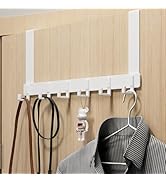 Peasulin Over The Door Hooks, Sturdy Door Hanger, Large Over The Door Towel Rack with 6 Hooks, He...