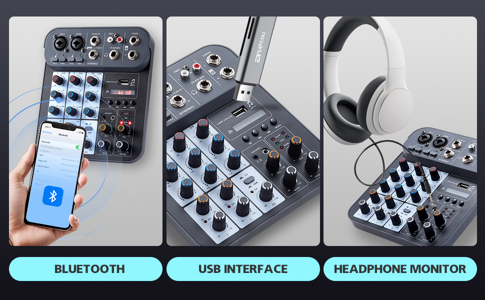 4 Channel DJ Audio Mixer