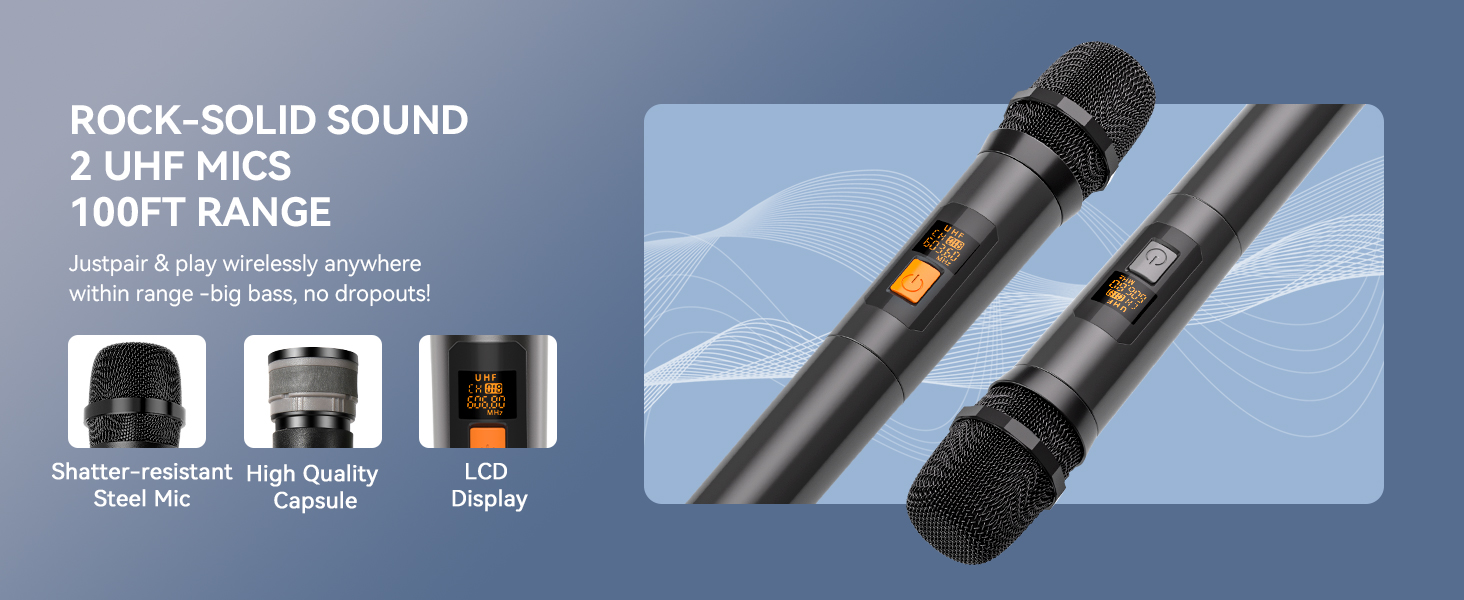 kareokee machine with bluetooth and wireless microphone for adults