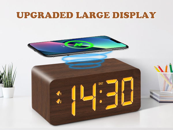 URAYCO Wooden Digital Alarm Clock