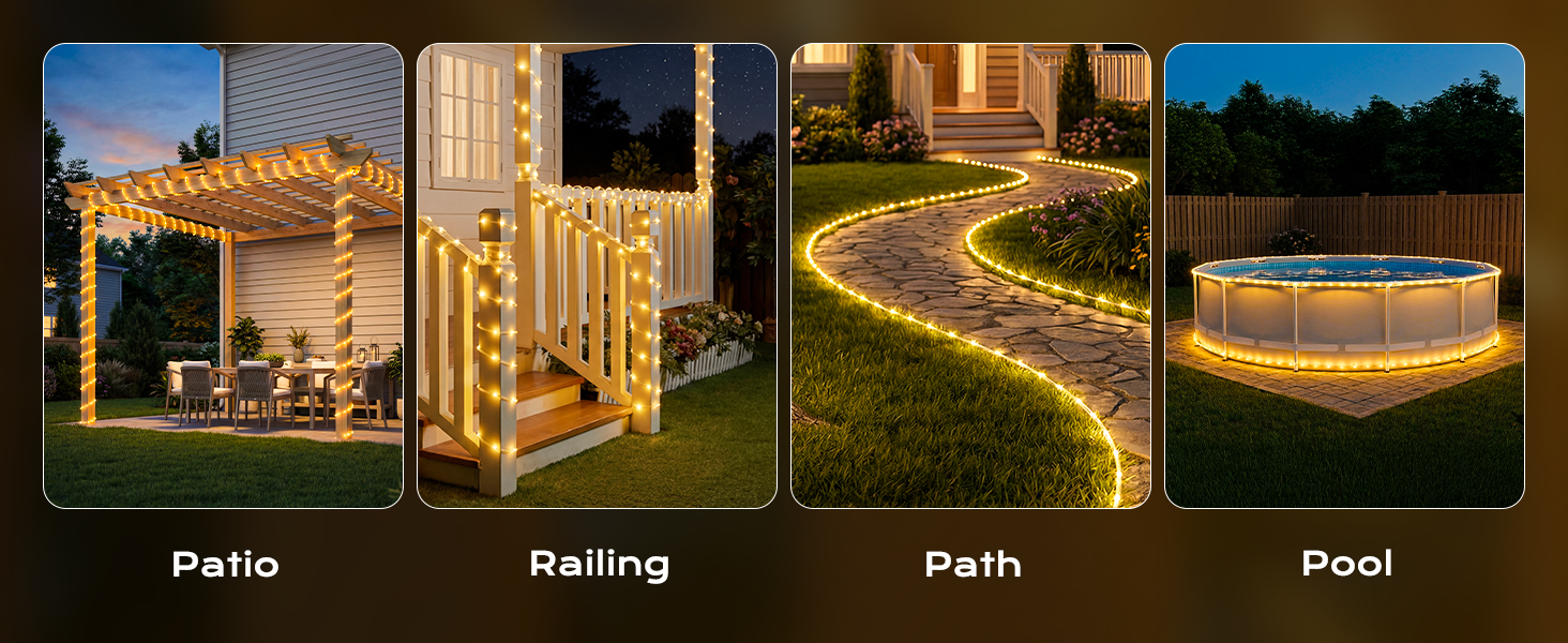 solar rope lights outdoor waterproof