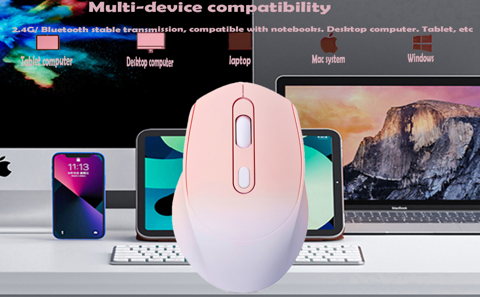 Wireless Gradient Color Rechargable Mouse ,