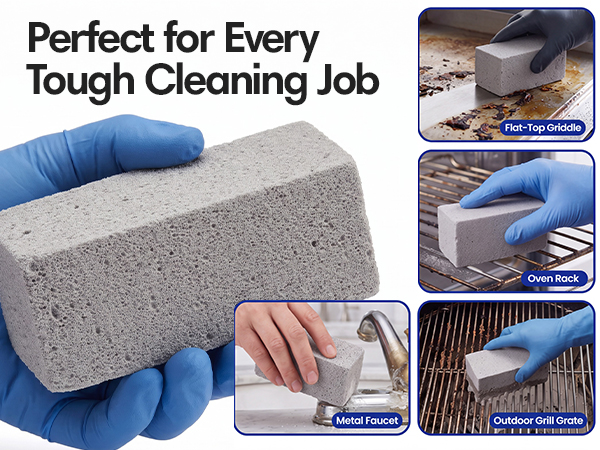 PUMIE Jumbo Scouring Brick, Large Scale Heavy Duty Pumice Cleaning Brick for Flat Top Grill