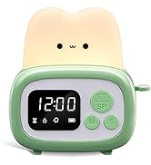 QANYI Small Timer Clock Toaster Lamp, Cute Night Light with Time Management Tool and Table Clock ...