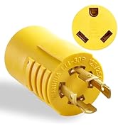 WYM world NEMA L14-30P to TT-30R 30 Amp RV Generator Adapter, 4 Prong 30A L14-30P Male 125/250 Tw...