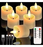 Rechargeable Flameless Tea Light Candles with Timer Remote, 1.5