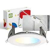 ASD LED Recessed Lighting 4 Inch, Round Commercial Downlight, Mini Panel with Baffle Trim, 4