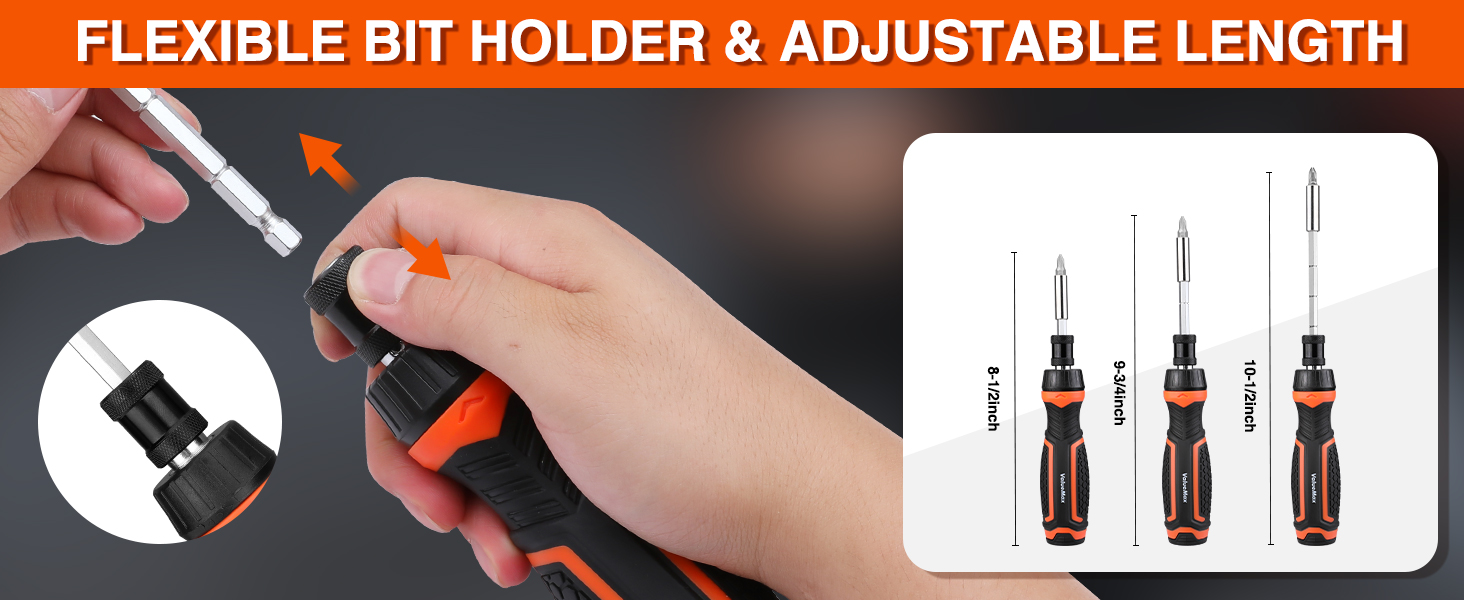 Ratcheting Screwdriver 9-In-1 Multi Screwdriver