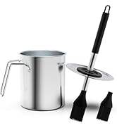 Geesta Adjustable Sauce Pot and Basting Brush Set, Long Stainless Steel Basting Brush for Cooking...