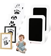 echosari Inkless Baby Hand and Footprint Kit with Picture Frame, 2 Pack Mess Free Ink Pad for New...