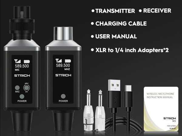 Wireless Mic XLR Transmitter and Receiver
