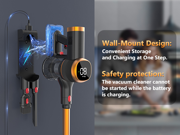 Illuminate dark corners via 6 LED headlights and reveal invisible dust with ease. 