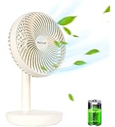 BEESTAR 6 Inch Battery Powered Fan,2000mAh Rechargeable Fan 4 Speed Adjustable Strong Wind,Desk F...