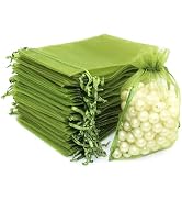 Staruby Organza Gift Bags 100Pcs Sheer Organza Bag 4x6 Inch Mesh Favor Bags Drawstring Jewelry Gi...