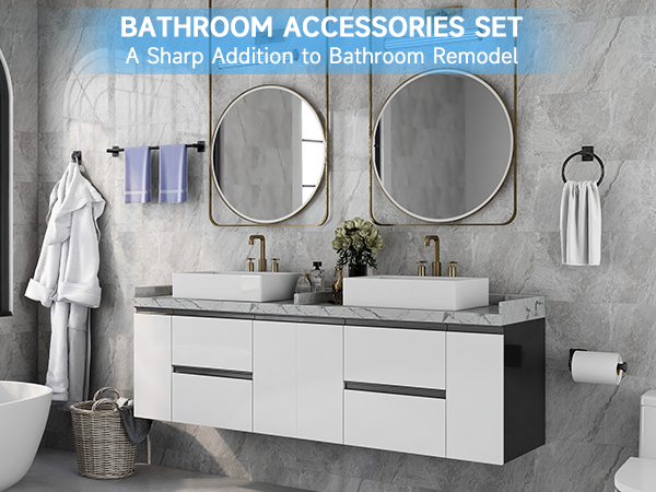 black bathroom accessories