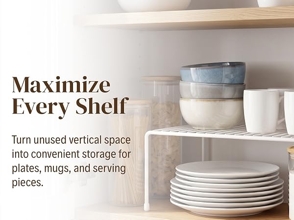 Sturdy Metal Shelf Risers - Double Your Counter Space 