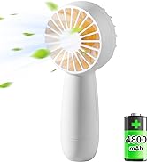 Handheld Mini Fan, 4800mAh Hand Fan, Portable USB Rechargeable Small Pocket Fan, 3 Speeds Adjusta...