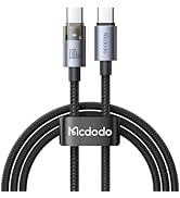 Mcdodo 100W USB-C to USB-C Charging Cable with Flashing Light 4ft, Nylon Braided USBC to C Fast C...
