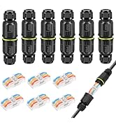 Linkstyle 6-Pack IP68 Waterproof Junction Box with 3 Pin Way Electrical Cable Connectors for AWG ...