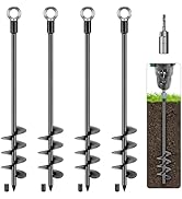 4 Pack 24 Inch Trampoline Ground Anchors Screw in Earth Anchor Stakes kit 30MM Blade Heavy Duty S...