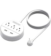 10 ft Long Extension Cord, NTONPOWER Travel Power Strip Flat Plug, 3 Outlet 2 USB Desktop Chargin...