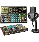 K300 Podcast Equipment Bundle, With Podcast Condenser Microphone, Voice Changer Sound Card with M...