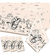 Gupesxu Western Party Decorations Cowboy Tablecloths Disposable Wild West Cowboy Birthday Table C...