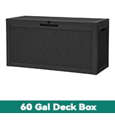 YITAHOME 60 Gallon Outdoor Storage Box, Large Water Resistant Resin Deck Box, Indoor Outdoor Lock...
