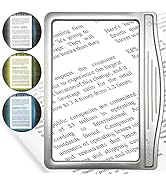 MAGNIPROS Patented 5X Large LED Page Magnifier for Reading | Eye Caring 3 Color Light Modes &amp; Ant...