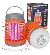 Solar Bug Zapper Outdoor Waterproof Mosquito Zapper for Patio Home Camping, 3 in 1 Cordless Recha...