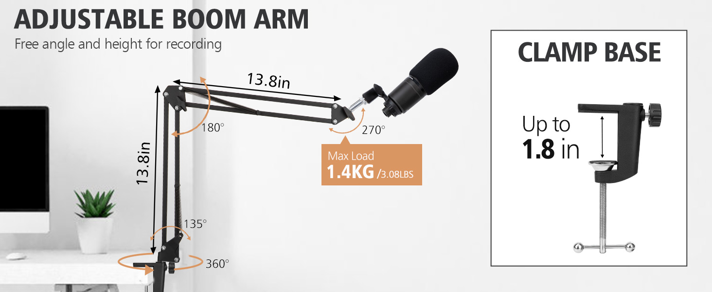 scissor arm mic stand at2020 mic arm audio technica mic boom