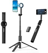 JierLottume Selfie Stick for iPhone MagSafe, 67" Extendable iPhone Tripod with Remote, 360° Rotat...