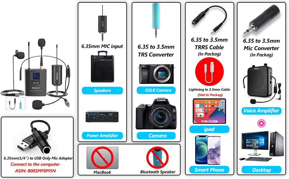 lavalier headset microphone system wireless iphone bluetooth lav lapel mic clip on Handheld 