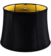 GOSO Medium Black Drum Lamp Shade for Table Lamps Floor Lamp-12x14x10 inch (Spider) Foldable Roun...