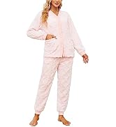 HEARTNICE Women Fuzzy Pajama Set Warm Fluffy Long Sleeve Sleepwear Plush Loungewear Thermal Night...