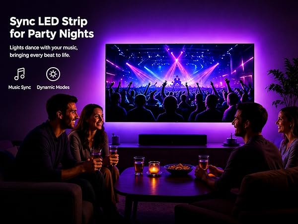 Sync lights to music for epic parties. Vibrant colors and dynamic modes keep the vibe going.