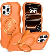 Amzfield for iPhone 16 Pro Max Case [360° Spin Magnetic Stand &amp; Strap] [Compatible with MagSafe] ...