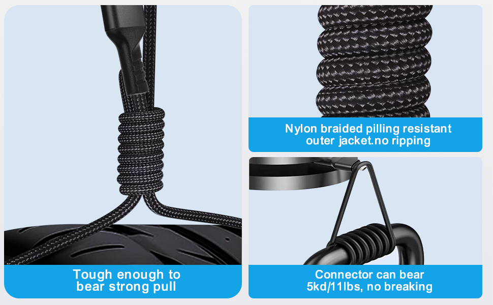 The flexible nylon braiding makes the data cable more durable and long-lasting.