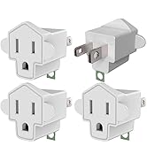 4 Pack ETL Listed 3-2 Prong Grounding Outlet Adapter, JACKYLED 3 Prong to 2 Prong Adapter Convert...