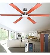 DIAMONDFORGE 80 inch Ceiling Fans with Lights and Remote Control,Indoor/Outdoor Flush Mount Low P...