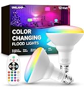 UNILAMP BR30 Color Changing Light Bulb, LED Flood Lights 12W Dimmable, 100W Equivalent, RGB+2700K...