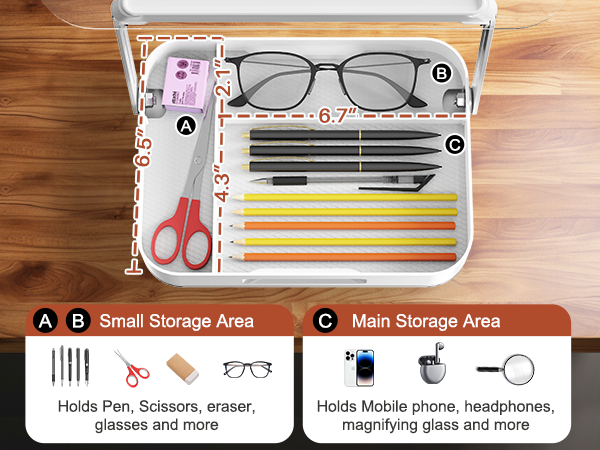 Acrylic Book Stand with Storage