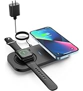JoyGeek Dual Wireless Charging Pad for iPhone and iWatch, 2 in1 Wireless Charger for iPhone 15/14...