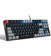 75% Mechanical Gaming Keyboard with Red Switch, MageGee LED Blue Backlit Keyboard, 87 Keys Compac...