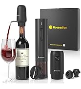 Rossedlyn Rechargeable Electric Wine Opener Gift Set - Aerator, Bottle Opener, Foil Cutter, Wine ...