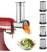 Stainless Steel Slicer Shredder Attachment for KitchenAid Stand Mixers, Large Vegetable Slicer Ch...